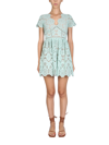 Self-portrait Lace-panelled Flared Mini Dress In Verde