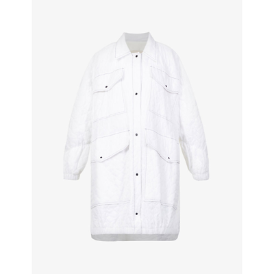 Brøgger Scout Quilted Oversized-fit Woven Coat In White