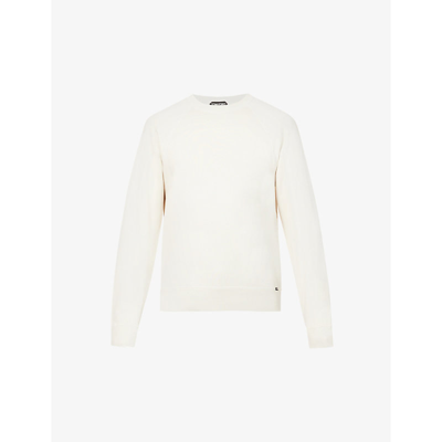 Tom Ford Garment-dyed Raglan-sleeve Regular-fit Sweatshirt In White