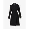 Theory Coat In Cr&ecirc;pe Dressing Gown With Belt In Black
