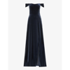 JENNY YOO ISSA OFF-SHOULDER VELVET MAXI DRESS