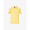 Oscar Jacobson Otto Zip-fastening Cotton-knit Polo Shirt In Misted Yellow