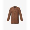 Sir Adrian Padded-shoulder Single-breasted Woven Blazer In Chocolat
