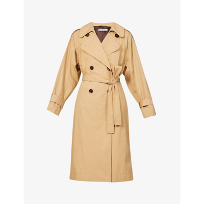 Acne Studios Odande Double-breasted Cotton Trench Coat In Beige