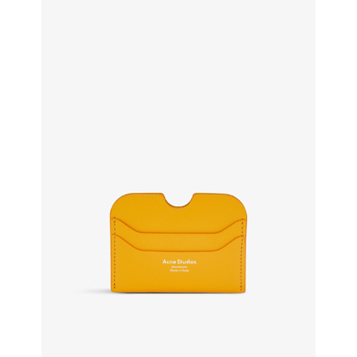 Acne Studios Elma Large Leather Card Holder In Pumpkin Orange