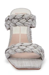 Dolce Vita Paily Raffia Heeled Sandal In Light Grey Raffia