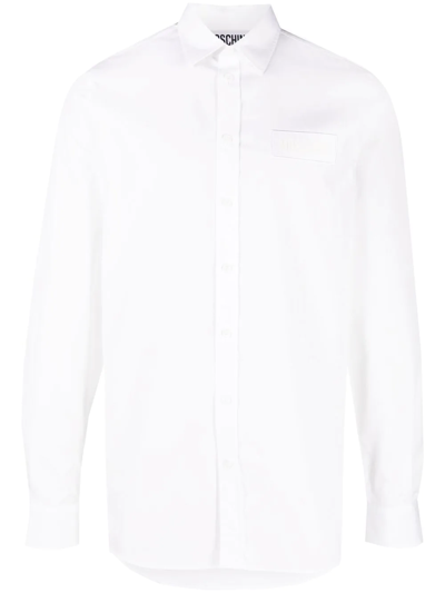 Moschino Embroidered-logo Detail Shirt In Weiss