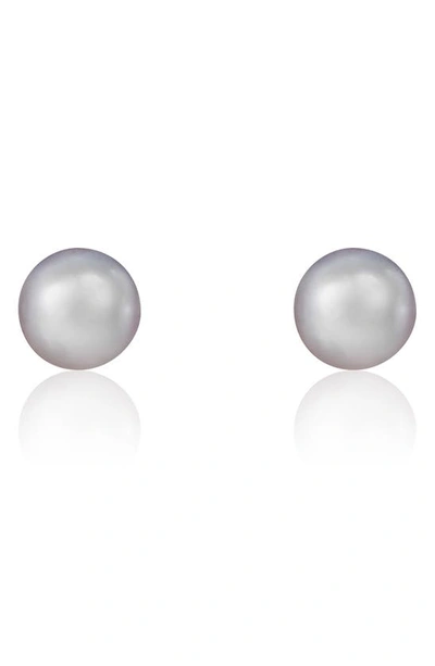 Splendid Pearls 14k Yellow Gold 9-9.5mm Cultured Freshwater Pearl Stud Earrings In Gray
