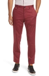 Hugo Boss Genius Slim Fit Stretch Pleated Pants In Dark Red