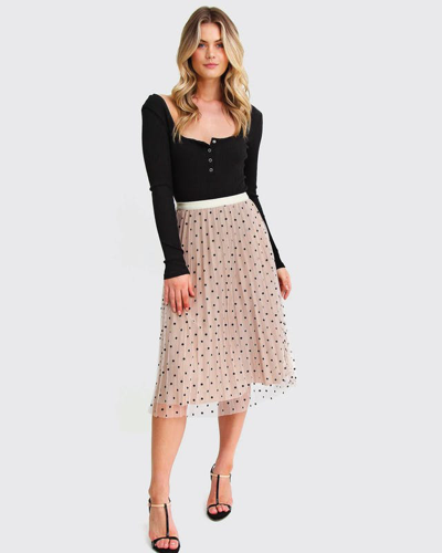 Belle & Bloom Mixed Feeling Reversible Skirt - Beige In Brown