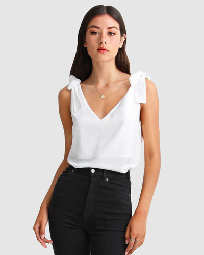 Belle & Bloom Feel For You V-neck Top - White