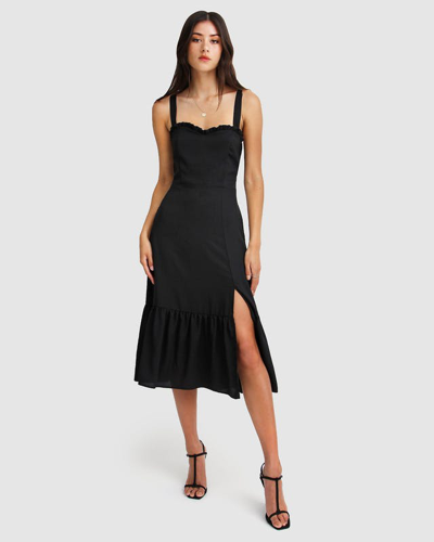 Belle & Bloom Summer Storm Midi Dress - Black