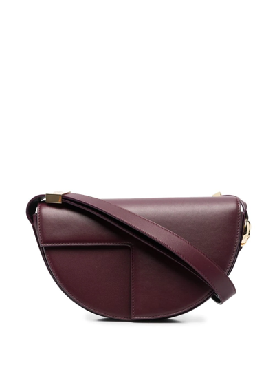 Patou Panelled Calf-leather Shoulder Bag In Purple