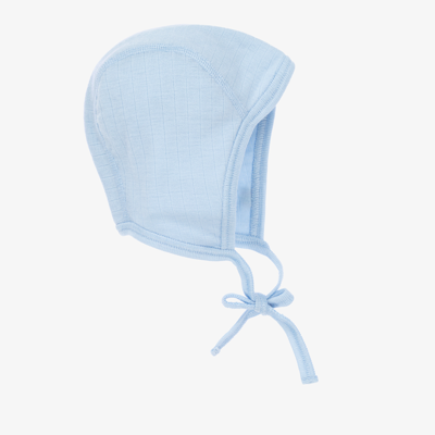 Joha Babies' Blue Merino Wool Bonnet