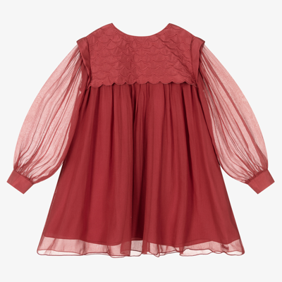 Chloé Kids' Girls Pink Silk Chiffon Dress