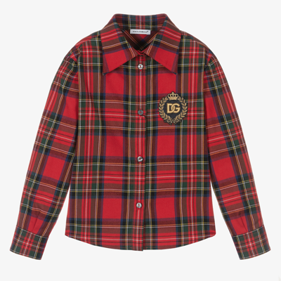 Dolce & Gabbana Babies' Girls Red Tartan Check Blouse