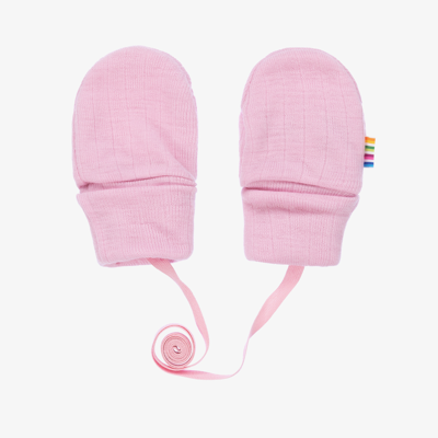 Joha Girls Pink Merino Wool Baby Mittens