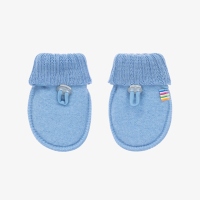 Joha Babies' Blue Merino Wool Mittens