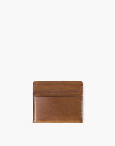 Mw Makr Leather Round Luxe Wallet In Brown