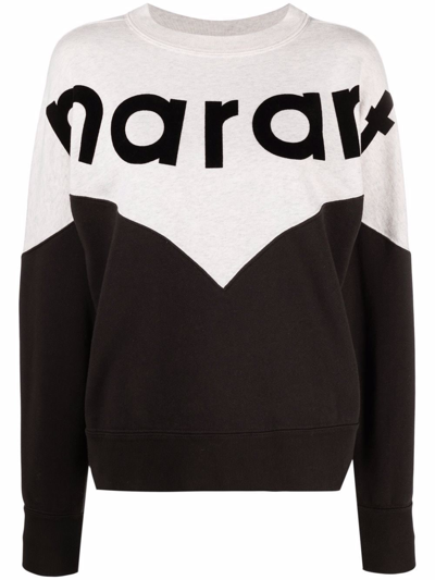 Isabel Marant Étoile Houston Flocked Cotton-blend Jersey Sweatshirt In Black