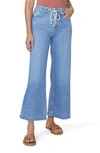 PAIGE ZOEY TIE HIGH WAIST ANKLE WIDE LEG JEANS