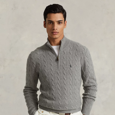 POLO RALPH LAUREN RALPH LAUREN CABLE-KNIT QUARTER-ZIP SWEATER