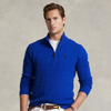 Polo Ralph Lauren Cable-knit Wool-cashmere Sweater In Deep Royal