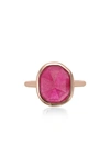 Monica Vinader Siren Medium Stacking Ring In Pink Quartz/ Rose Gold