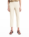 Theory Treeca Slim-leg Pull-on Pants In Rice