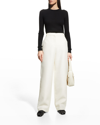 CO STRAIGHT-LEG CREPE PANTS