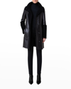 Akris Punto Genuine Shearling Coat In Black