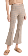 Rosetta Getty Cropped Checked Jacquard-knit Flared Pants In Brown