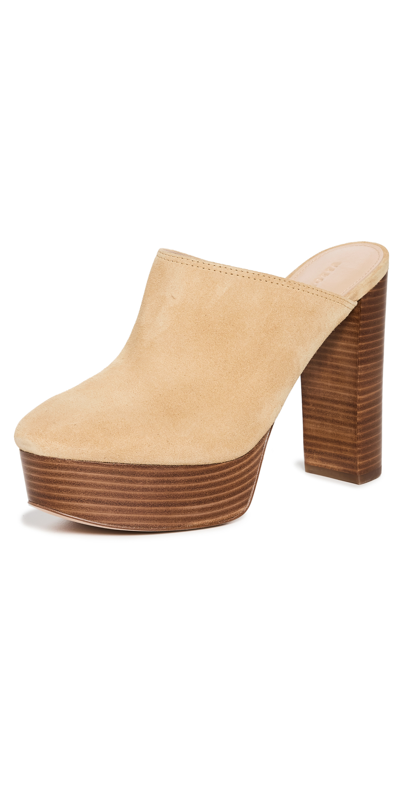 Veronica Beard Maren Suede Mules In Desert Beige