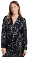Vince Tossed Dot Button-front Silk Blouse In Blue