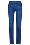 Hugo Boss Regular-fit Jeans In Blue Cashmere-touch Denim In Dark Blue