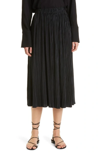 Samsoe & Samsoe Uma Pleated Midi Skirt In Black