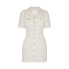 Paige Mayslie Denim Button-front Mini Utility Dress In White