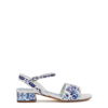 DOLCE & GABBANA KIDS WHITE PRINTED LEATHER SANDALS (IT30-IT34)