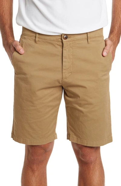 Nn07 Craig Flat Front Shorts In Khaki