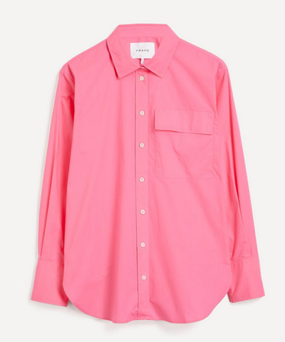 Frame Oversized Vacation Shirt In Hot Pink