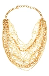 Eye Candy Los Angeles Pearly Loop Faux Pearl Necklace In Gold