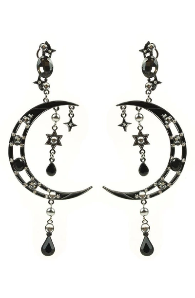 Eye Candy Los Angeles Midnight Statement Earrings In Black