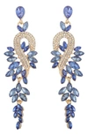 Eye Candy Los Angeles Gardena Drao Statement Earrings In Blue