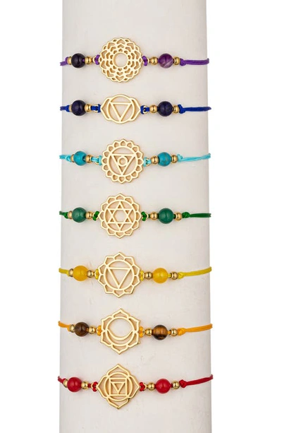 Eye Candy Los Angeles Chakra Bracelet In Gold