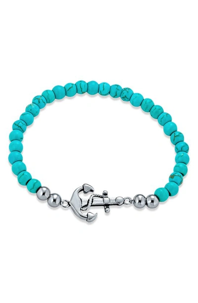 Bling Jewelry Turquoise Ball Bead Stretch Bracelet In Aqua