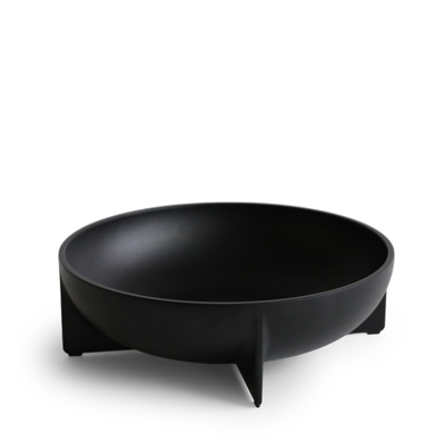 Fs Objects Large Round Standing Bowl In Black