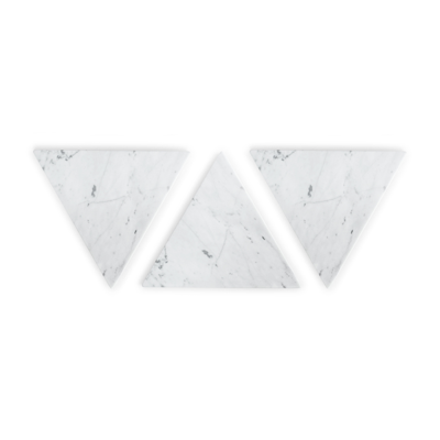 Fs Objects Triangle Marble Trivet In White