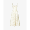 House Of Cb Carmen Sleeveless Cotton-blend Midi Dress In Garden Print