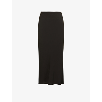 Rick Owens Panelled Flared Woven Midi Skirt In Black