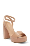 Top Guy Shoes Jane Platform Sandal In Camel Pu